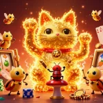 Dengan menggunakan gacor77 slot, nikmati berbagai simbol mesin slot yang berkilau dengan kucing keberuntungan besar yang bergerak.