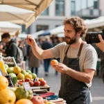 Photographe Commercial à Milan capturant l'authenticité d'un artisan au marché