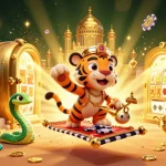Engage with flowermangas for thrilling slots on a magical 3D Arabian-themed casino scene.