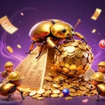 Enter the world of 寵氧站 and experience the thrill of vibrant casino elements surrounding golden bugs.